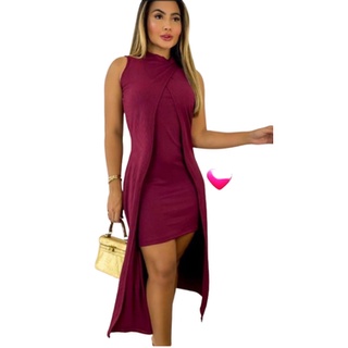 Vestido Feminino Gola Alta Borboleta
