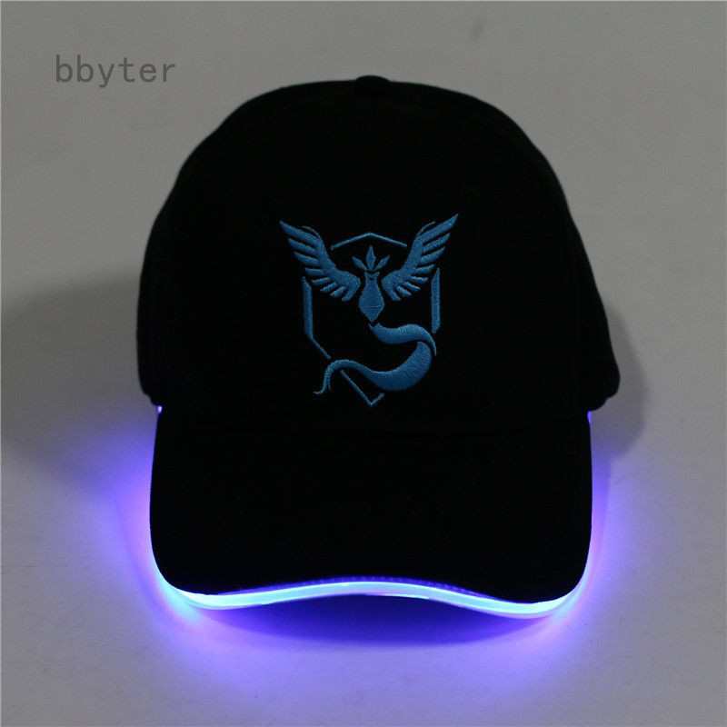 Bbyter Boné Com Claro Led Pokemon Go / Chapéu Da Equipe Do Valor Da Equipe / Boné Pokemon Lff