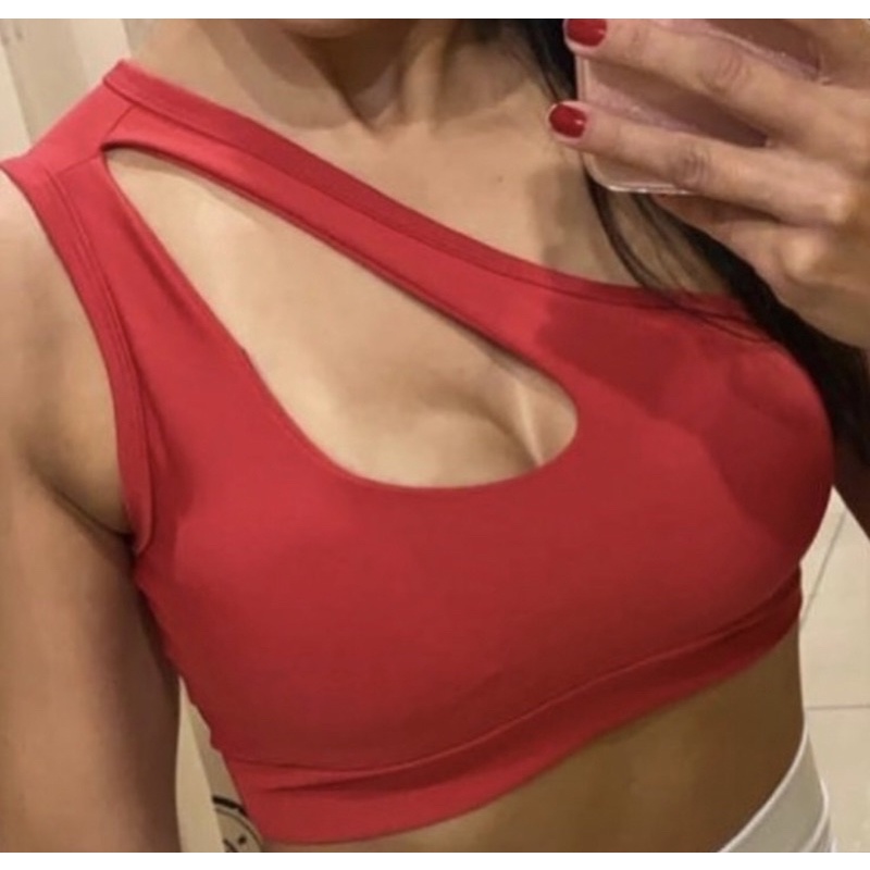 Top gota tecido Suplex de um ombro ideal para academia em Oferta na Shopee