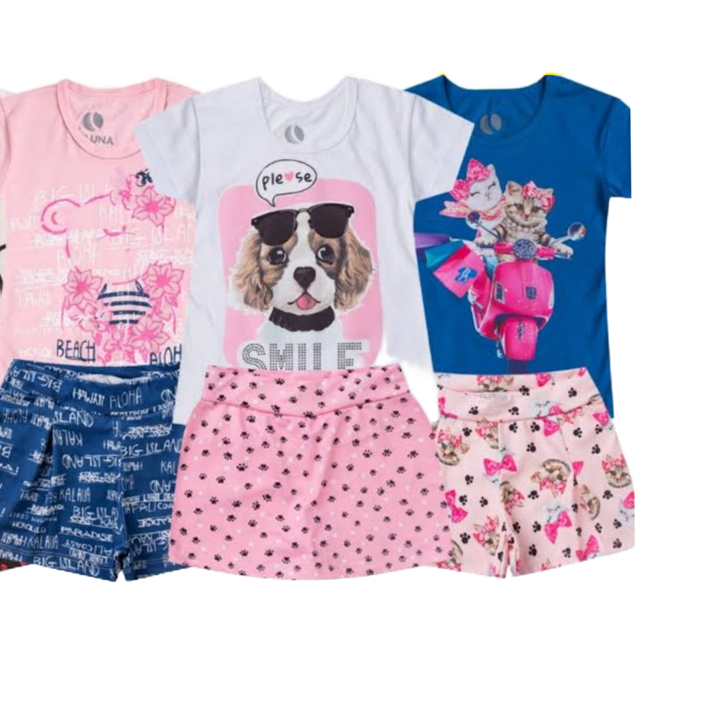 Kit 6 Peças / Roupa Infantil Menina, Roupa para Menina, Roupa para ...