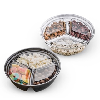 10 pote 3 divisorias alimento petisqueira doces ou salgados darnel 710ml preta ou cristal em Oferta na Shopee