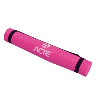 Tapete Yoga Mat, Com Alça de Transporte, Antiderrapante, Texturizado, Rosa, T10-R, Acte Sports