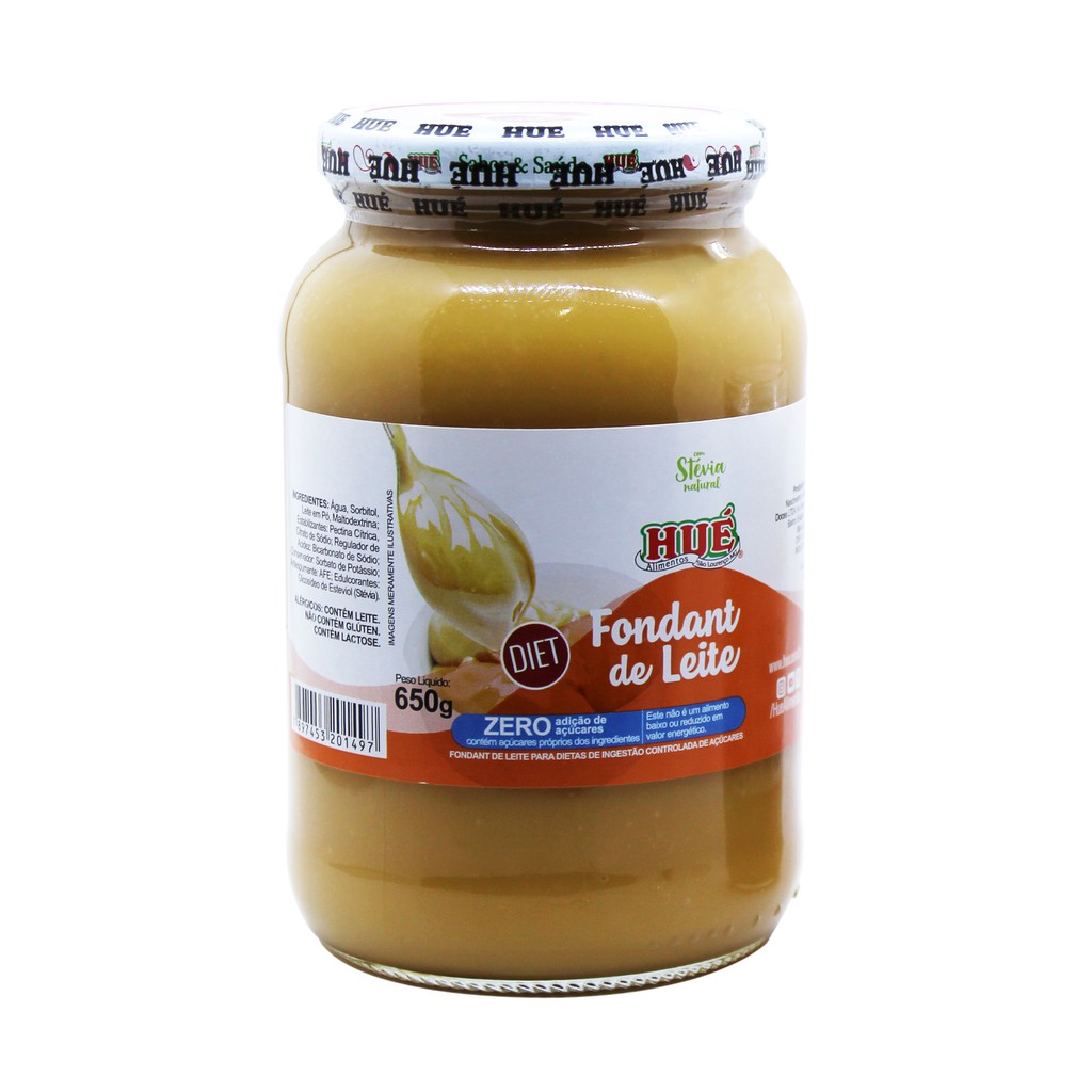 Fondant De Leite Zero Açúcar (doce De Leite Diet) Hué  Sem Glúten Pote 650g​