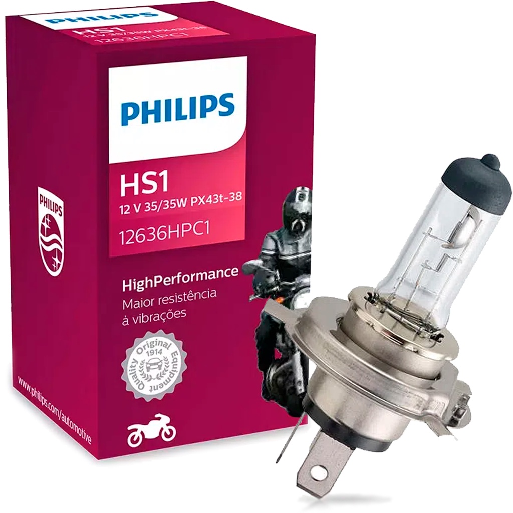 Lâmpada Philips High Performance Moto HS1 Amarela 3200k 35/35W Unidade em Oferta na Shopee