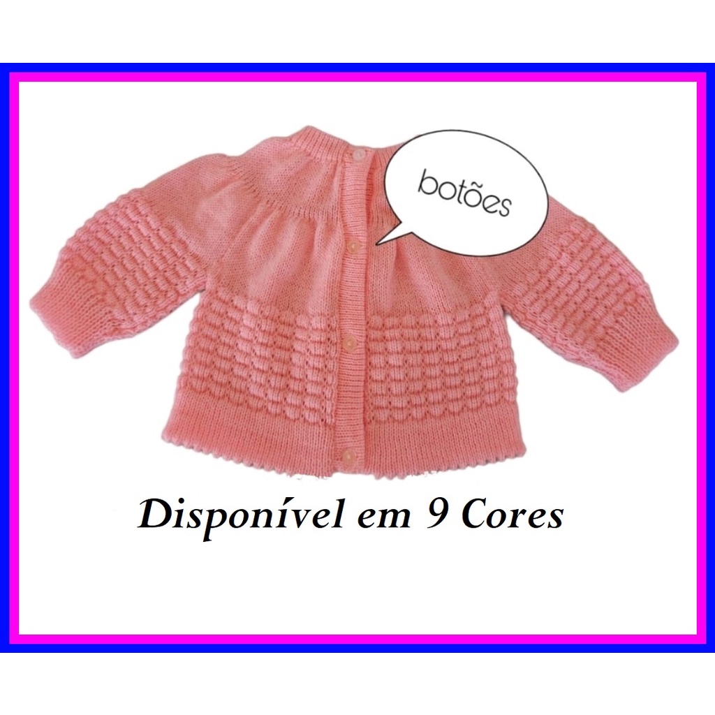 Casaco Casaquinho Tricô Bebê Recém Nascido Maternidade Inverno em Oferta na Shopee