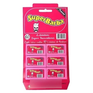 Lâmina de Barbear Super Barba Rosa c/60 Lâminas
