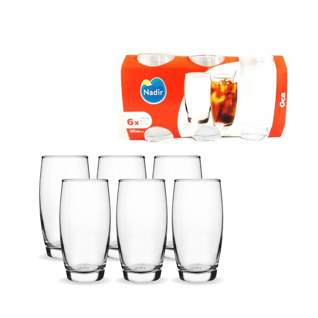 Conjunto Com 36 Copos vidro Oca 300 Ml Nadir restaurante cozinha buffet agua suco bebida drink bar