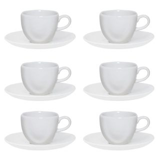 Conjunto de 6 Xícaras Grandes 220ml Com Pires Ryo White em Oferta na Shopee