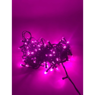 Pisca Pisca 100 Led 8 Funções Econômica Lâmpada 127v Cor Rosa Fio Verde 9 Metros 5w