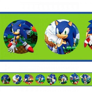 Faixa Decorativa Adesiva Infantil Papel de Parede Sonic Quarto