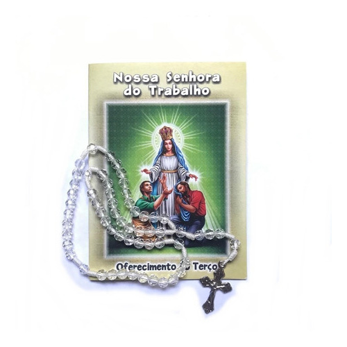 Lindo Terço Com Folheto De Nossa Senhora Do Trabalho