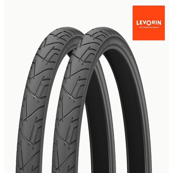 Kit Dois Pneu Aro 26 Levorin Praieiro Slick Asfalto + Duas Camaras 26 ...