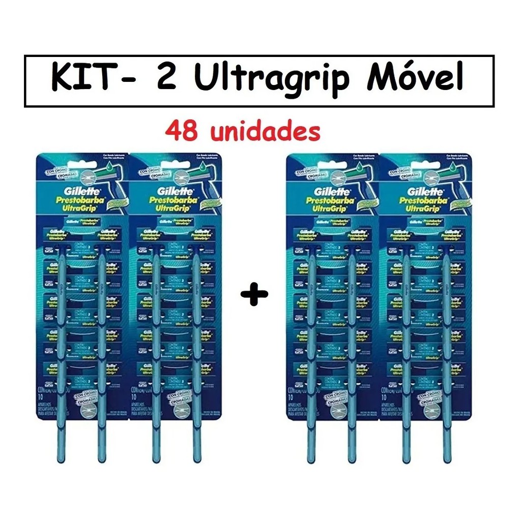 Aparelho de Barbear Prestobarba Ultragrip Móvel Gillette- Kit C 48 Unidades em Oferta na Shopee