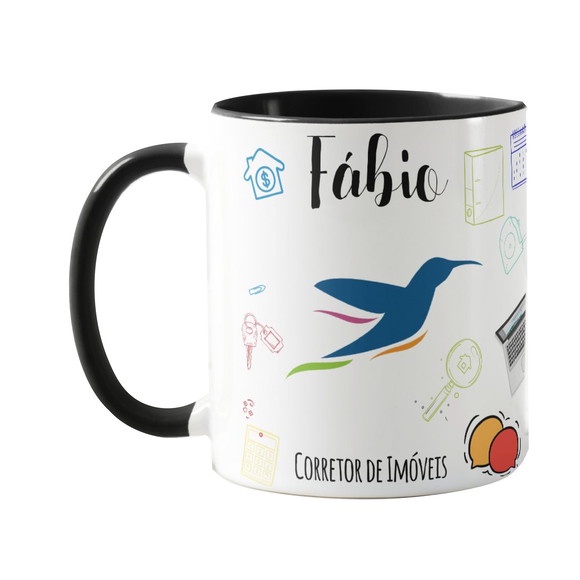 Caneca Profissão Corretor De Imóveis Presente Personalizada Com Nome