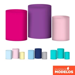 Trio Capas Cilindros Cores Lisas Veste Fácil em Tecido com Elástico para Festas Diversos Modelos