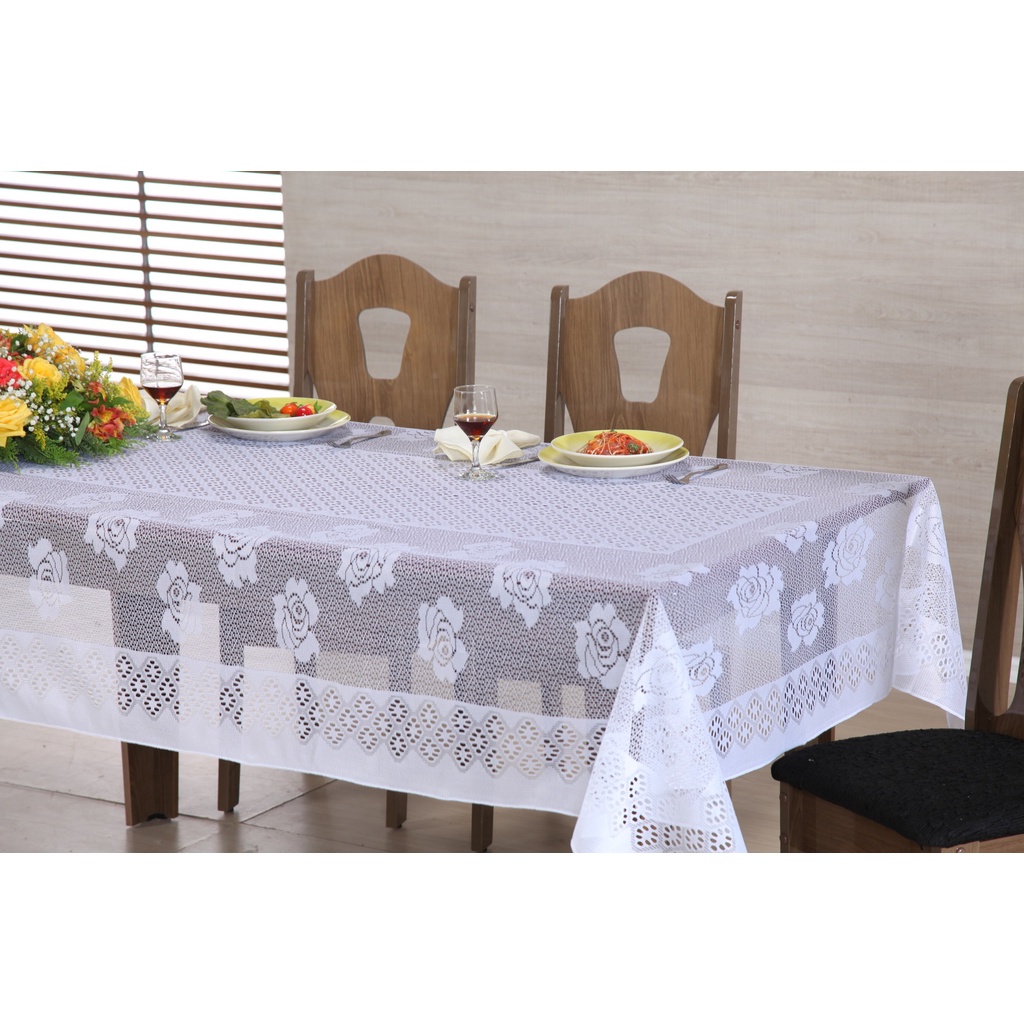 Toalha De Mesa Quadrada Coleção Rosas 160 Cm X 160 Cm | Shopee Brasil