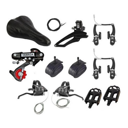 Kit Câmbios 21v Marchas Bicicleta + Freio V- Brake Pedal Rap em Oferta na Shopee