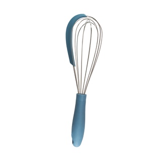 Batedor De Ovos Com Raspador De Silicone E Metal Azul