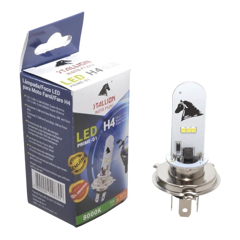 Lampada Farol Super Led H4 Moto Efeito Xenon 8000k Biz 125 2018 Biz ...