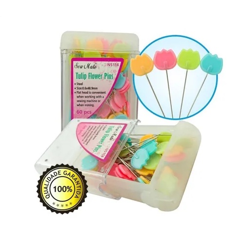Alfinete Cabeça De Flor Tulipa - Sew Mate Com 60 Pçs