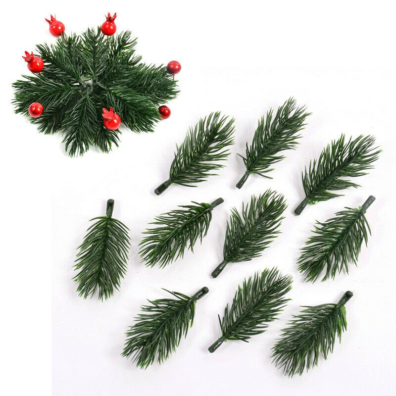 20pcs flor artificial plantas falsas ramos de pinheiro natal natal  decoração de árvore | Shopee Brasil