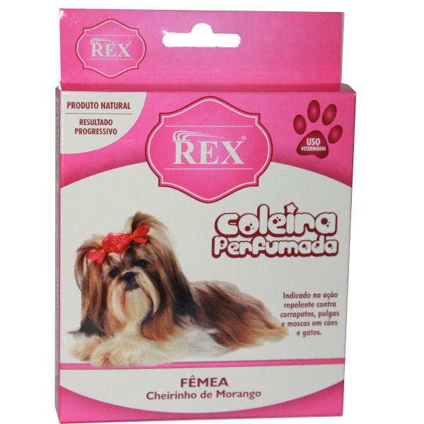 Coleira Perfumada Rex Antipulgas Para Cães Fêmea Tamanho 35cm