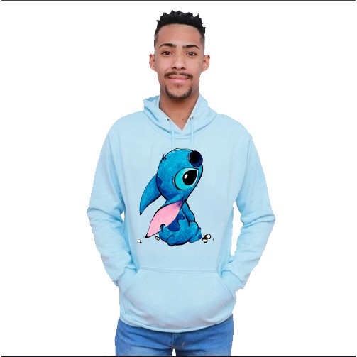 Blusa Unissex Lilo & Stich casaco moleton canguru para o Inverno de frio Desenho fofo film