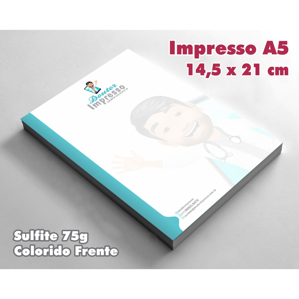 Receituário A5 Personalizado Colorido Frente Papel Sulfite 75g Shopee Brasil 7409