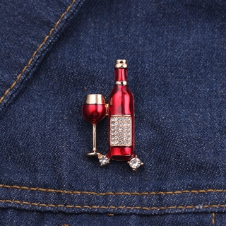 Mini broche de garrafa vermelha desenho animado para um presente de casal