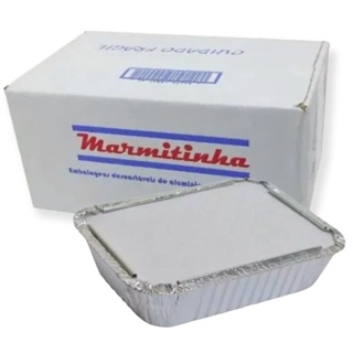 50 ou 100 Bandeja de Alumínio Marmitex 500ml Descartáveis Com Tampa Para Refrigeração em Oferta na Shopee