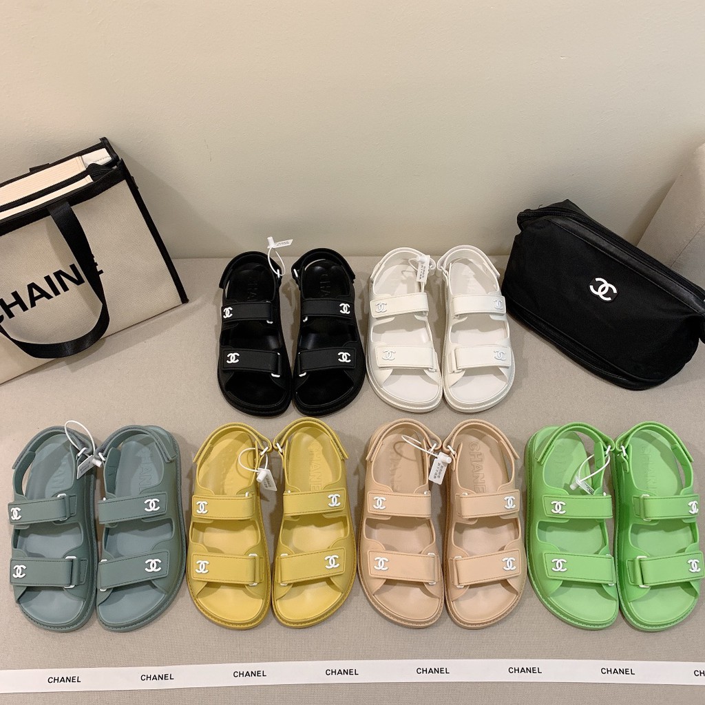 Sandália De Velcro De Tpu Chanel | Shopee Brasil