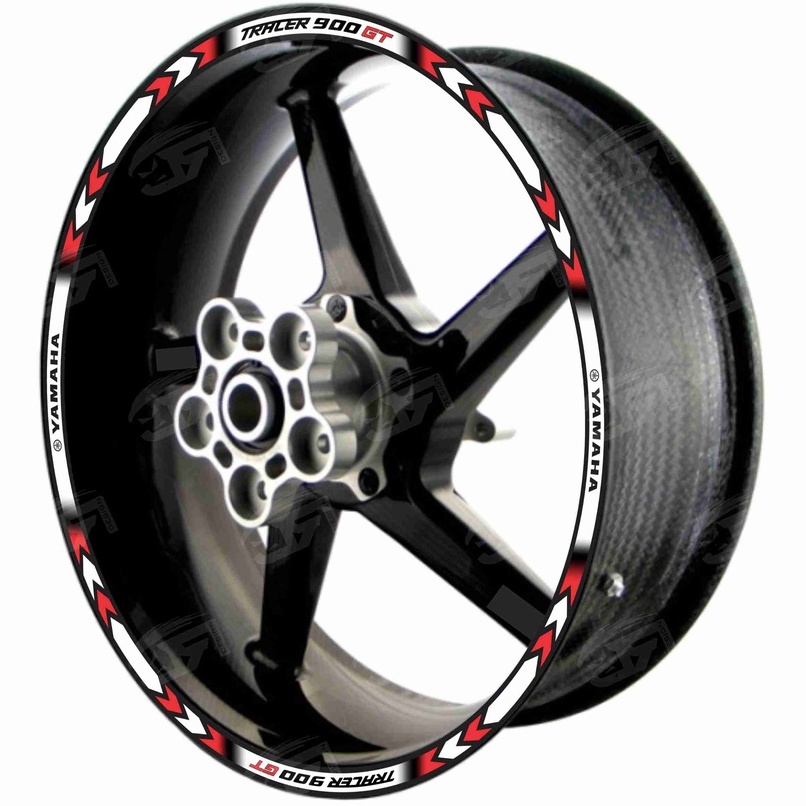 Adesivo Friso Refletivo Roda Moto Yamaha Tracer 900 GT 900GT MT-09 MT09 M01 branco vermelho