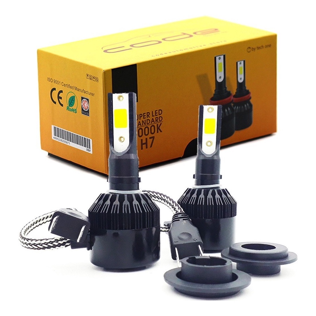 Super Led Tech One 6000k 3000 Lúmens 12v 24v H1 H3 H4 H7 H8 H9 H11 Hb4 H13 H16 em Oferta na Shopee