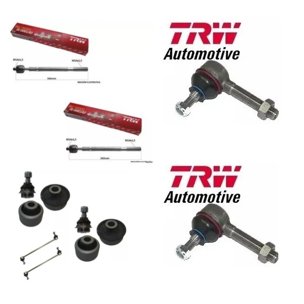 Braço Axial Direção Orig Trw + Bieletas + Buchas da Bandeja + Pivos + Ponteira Terminal TRW Citroen C4 Peug 307