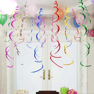 6pcs/set Fita De PVC Espiral Colorida Pendurada Aniversário Novo Yew Decoração De Natal Teto