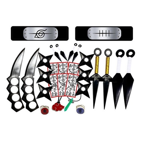 Kit Kunai Naruto Anel Shuriken Bandana Cosplay Pain Itachi