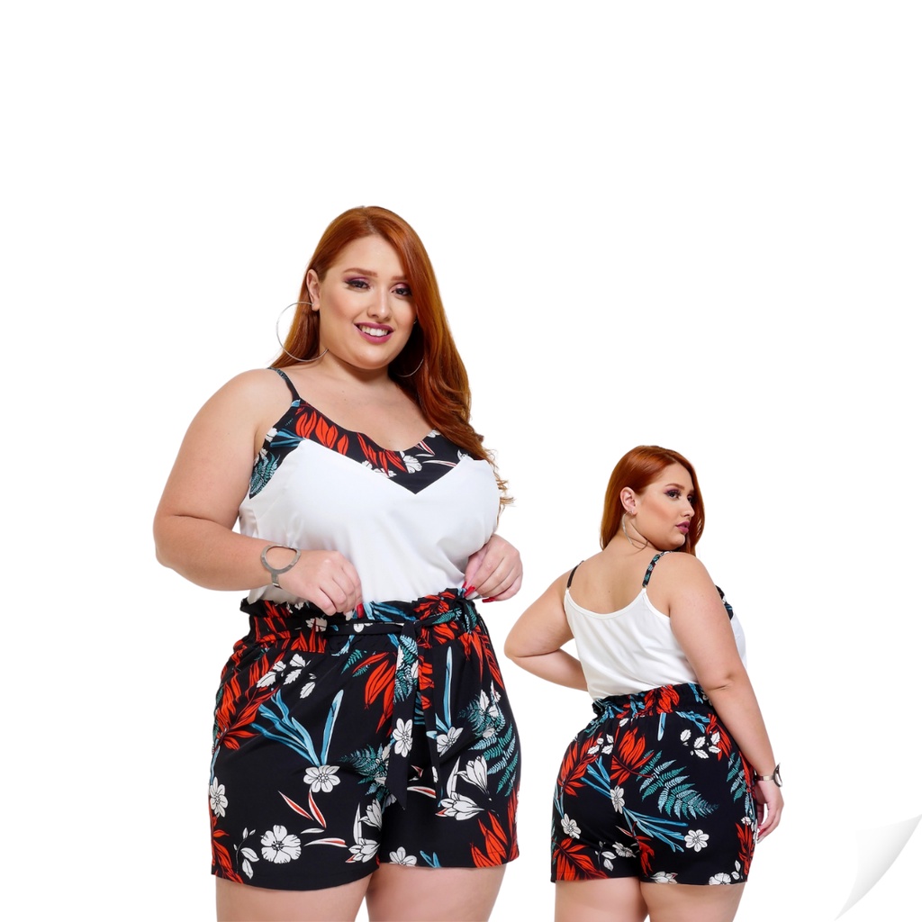 Conjunto Short E Blusa Moda Plus Size Feminina Tendencia Vip | Shopee ...