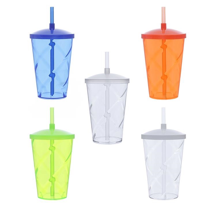 Copo Acrilico Twister Com Canudo 600 ml