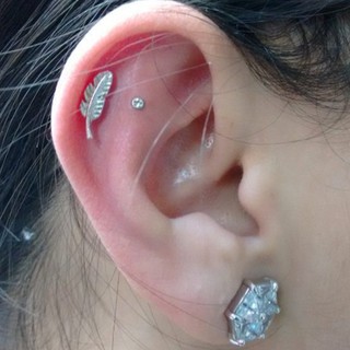 PIERCING aco cirurgico Microbell reto Pena folha