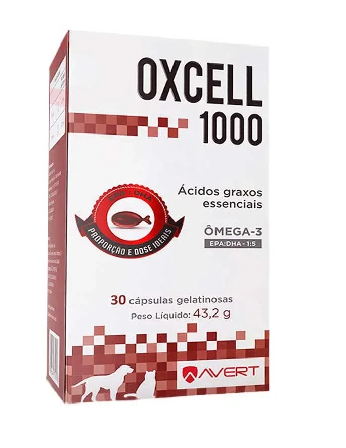 Oxcell 1000mg Suplemento Avert - 30 Cápsulas - Pets
