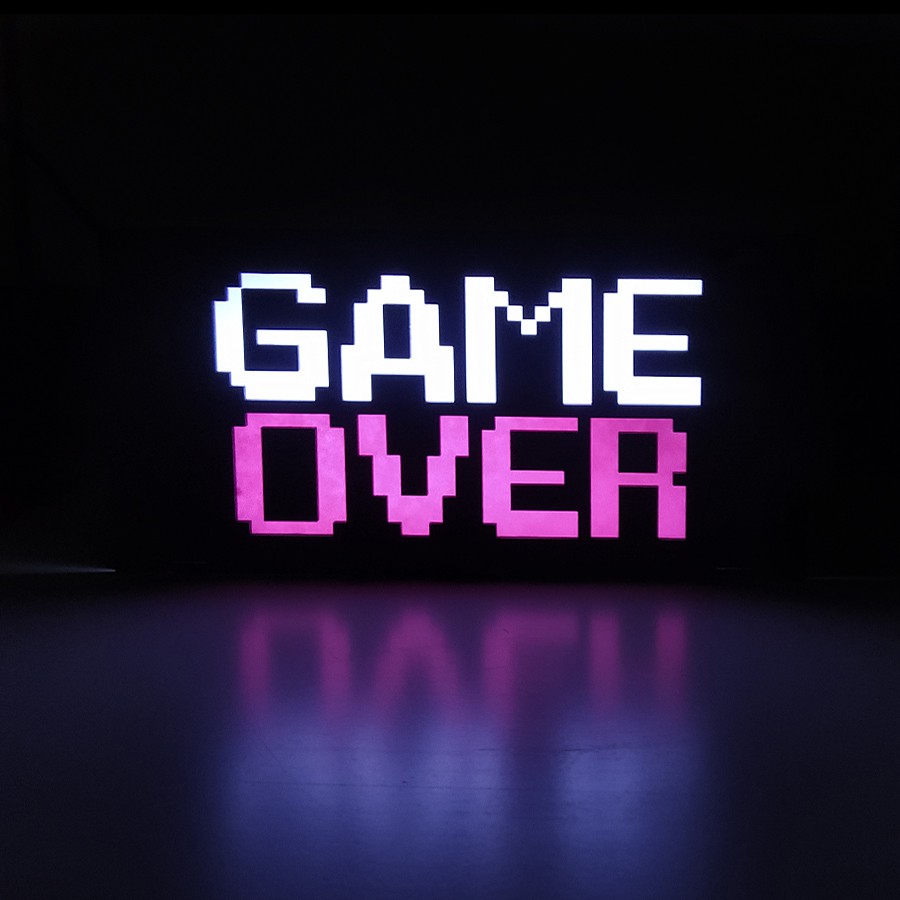 Luminária de mesa Gamer Exclusiva Game Over Com Led Bivolt
