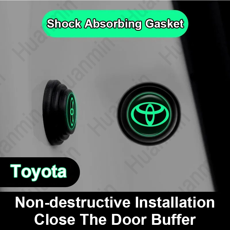 12Pcs Toyota Luminous Car Door Soundproof Patch Shock Absorption Gasket Rubber Stickers Anti Collision Pad For Innova Wigo Fortuner Hilux Avanza Wish Corolla