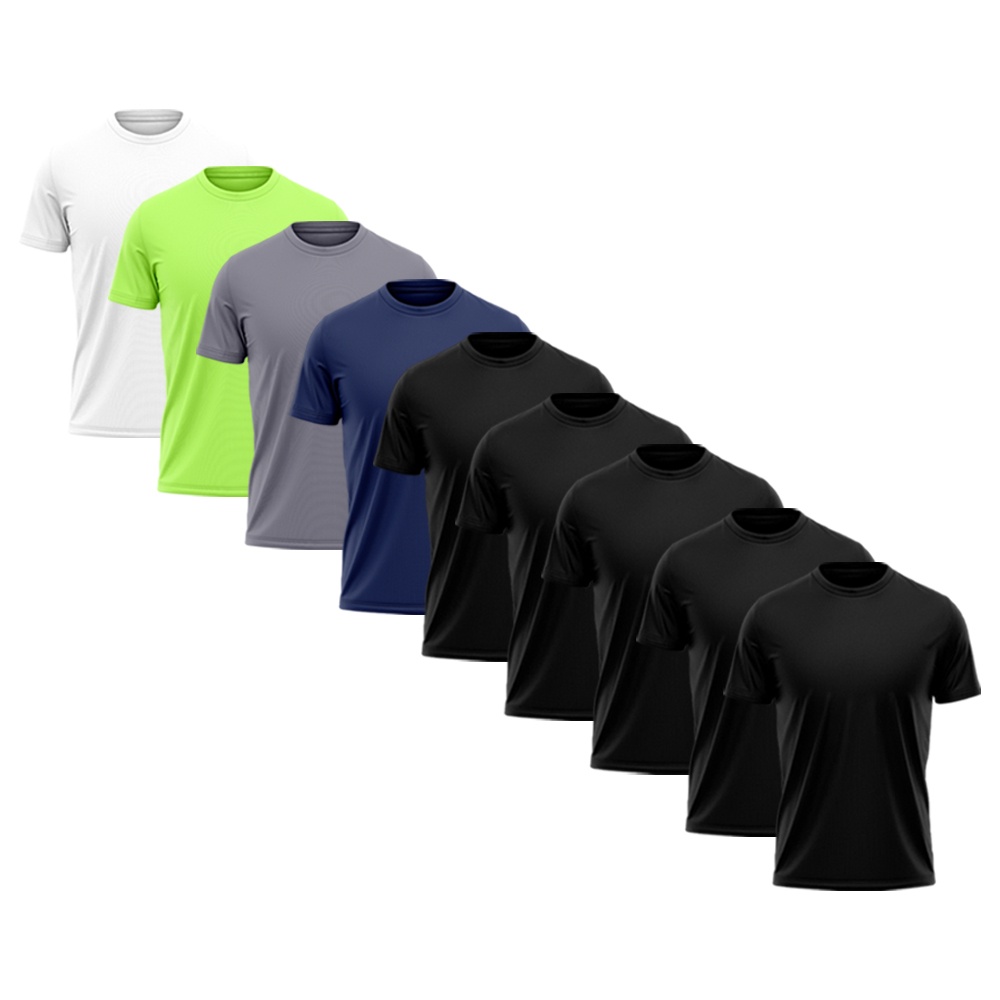 Kit 9 Camisetas Masculina Dry Fit Proteção Solar UV Térmica Academia Treino Academia Esporte Camisa Praia