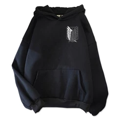 Blusa moletom Attack on Titan Asas da Liberdade Shingeki no Kyojin Anime Canguru Estampado Algodão