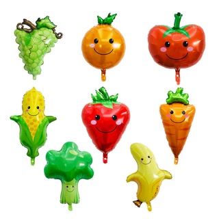 Alienígena Frutas Vegetais Balões Festa De Aniversário Das Crianças Decoração De Verão De Alumínio Filme Tema Balão
