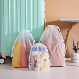 (5 Pçs) Pacote Bolsa De Cordão Branco Impermeável Para Armazenamento De Viagem