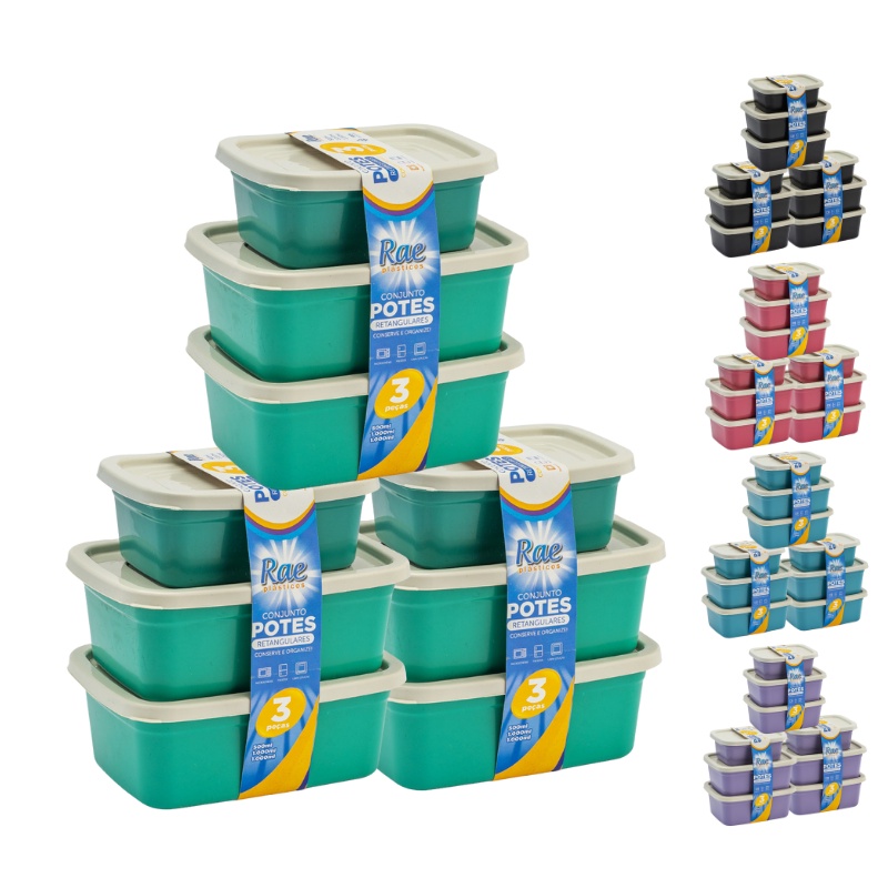 Kit Potes de Plástico 1 L TupperWare 8 Unidades Pote Plastico Hermético ...