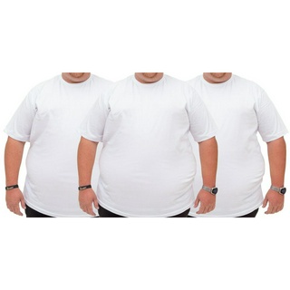 Camiseta Básica Plus Size Tamanho Grande 100% Algodão G1 G2 G3 G4 G5 Kit 3 - BRANCO