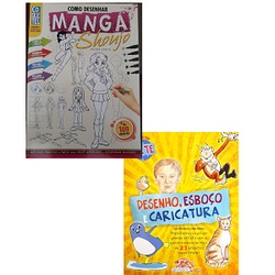 Kit Como Desenhar Manga Shoujo + Desenho Esboço E Caricatura Passo A Passo