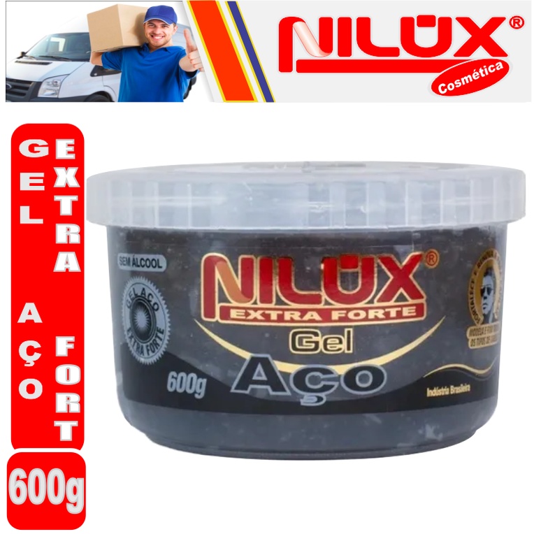 Gel Aço Extra Fort Nilux 600g para todos os tipos de cabelos